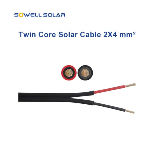 Flat Twin Core 2X4mm2 Solar PV Cable